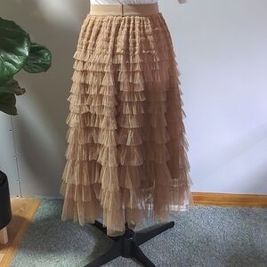 A-Line Fairy Elastic Waist Tulle Beige One Size